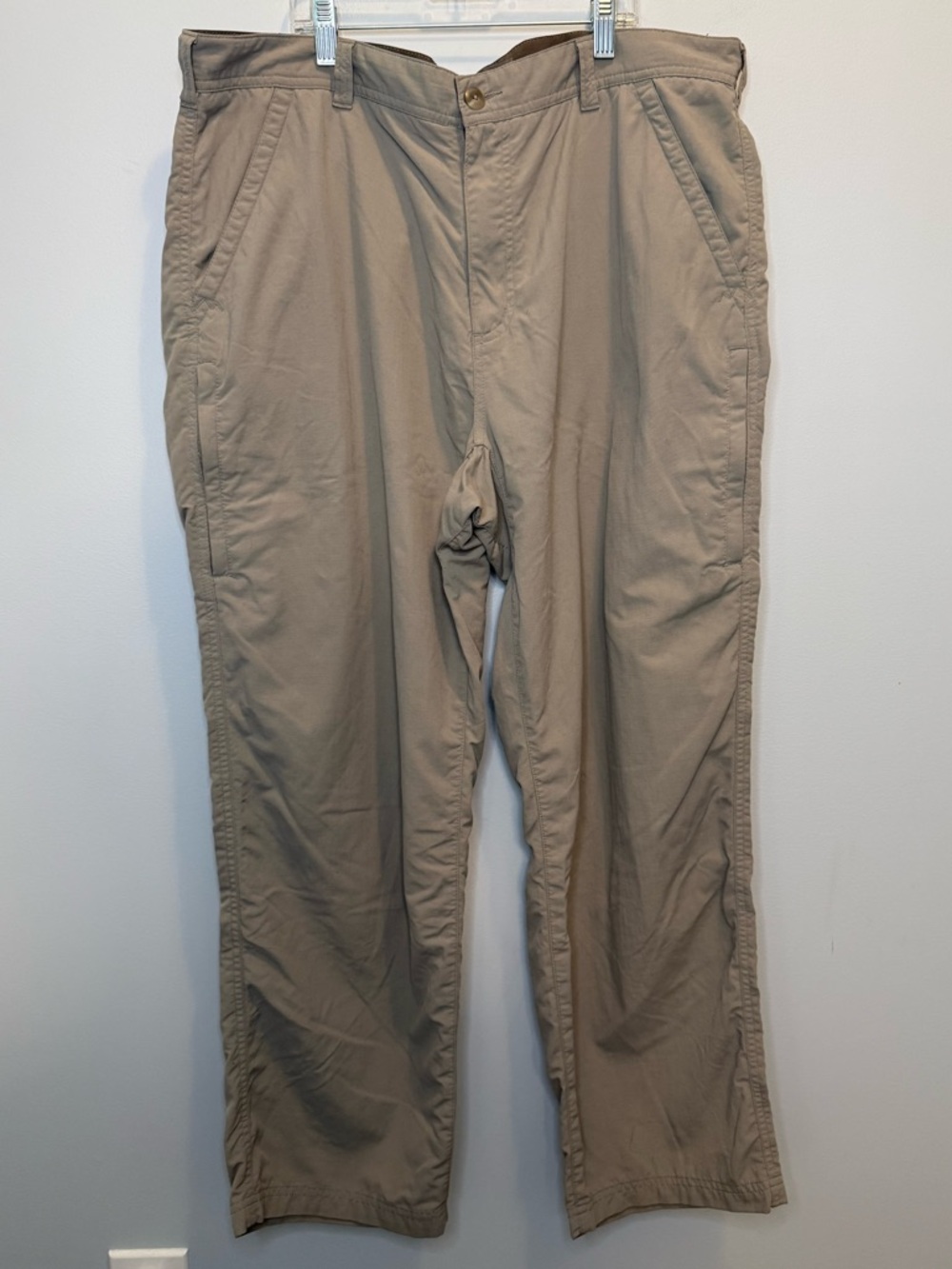 REI Co-op Adventures Nylon Hiking Pants Khaki Tan Gray 38x30 UPF 50+